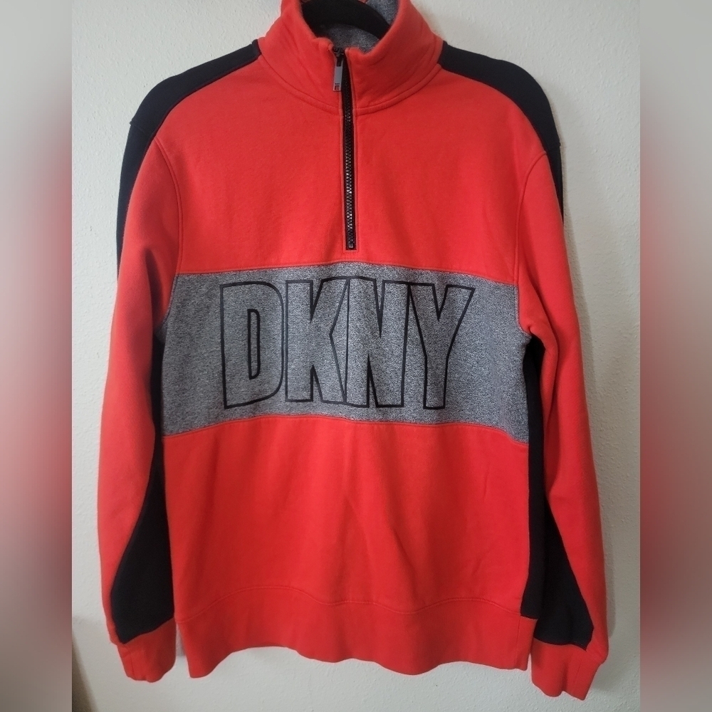 DKNY HOODIE Pullover red/ black size Small.